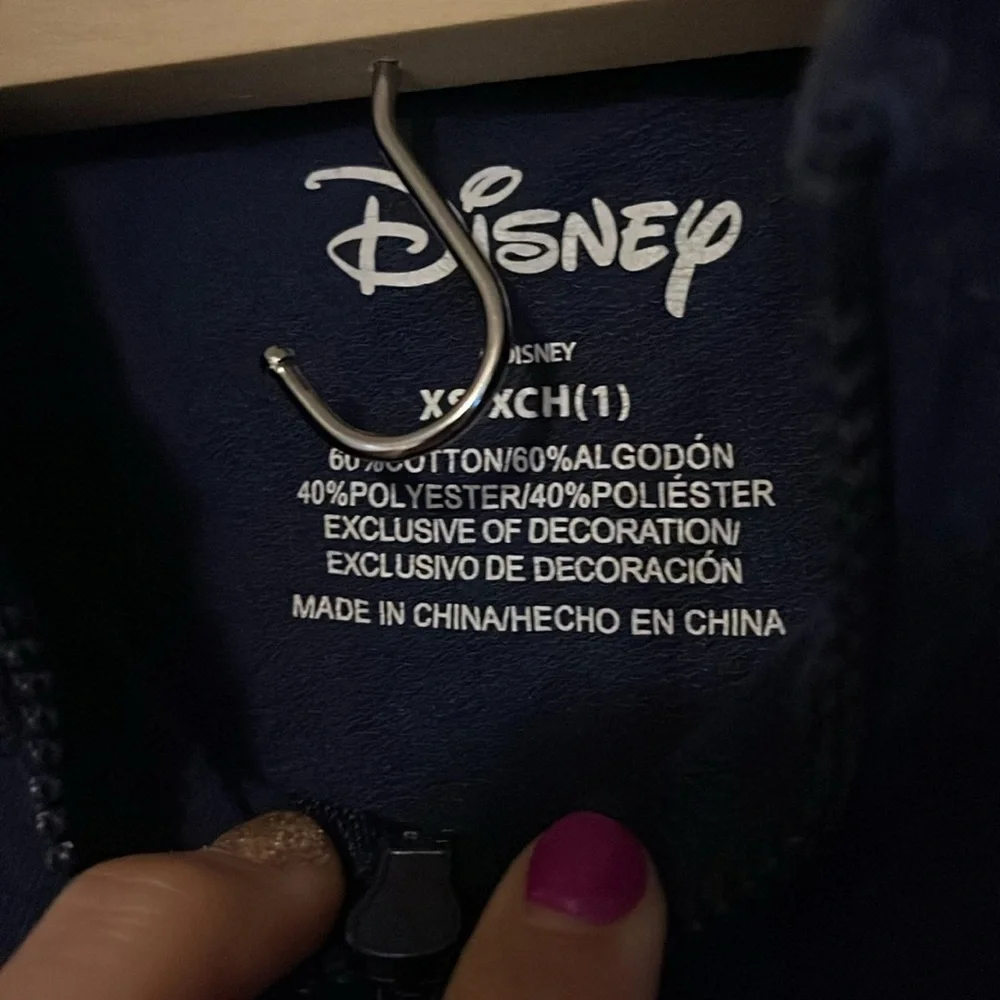 Disney Stitch Blue Rainbow Sparkle Quarter Zip Sweatshirt